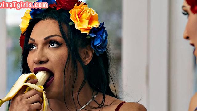 TS Spanish mature gets fucked by TS after latin party