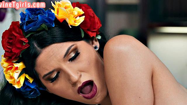 TS Spanish mature gets fucked by TS after latin party