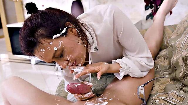 TUTOR4K. Tutor in stockings drilled hard by student who failed to pass exam