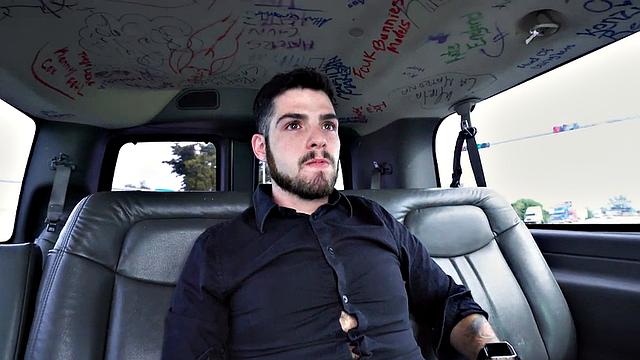 Str8 stud gets fucked by man in pickup bus till cumshot