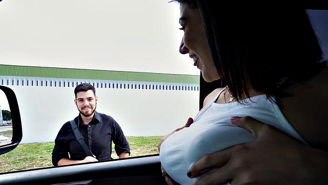 Str8 stud gets fucked by man in pickup bus till cumshot