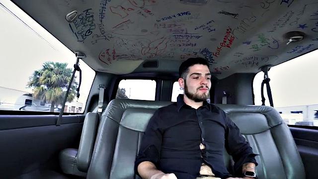 Str8 stud gets fucked by man in pickup bus till cumshot