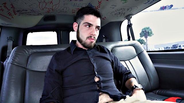 Str8 stud gets fucked by man in pickup bus till cumshot