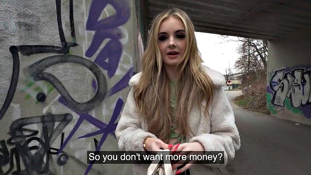 Public petite 21yo fucked outdoors in POV casting for cash