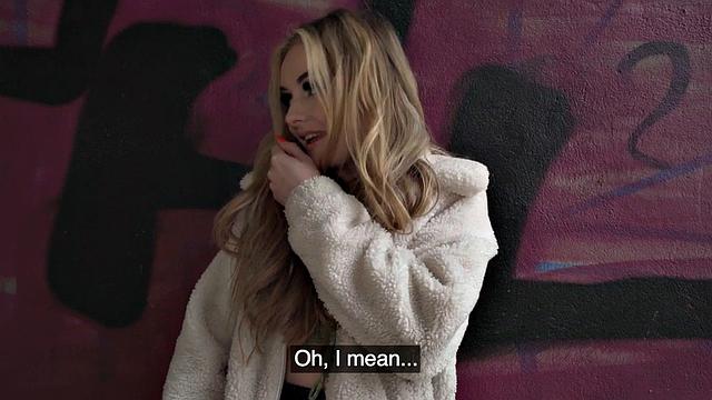 Public petite 21yo fucked outdoors in POV casting for cash