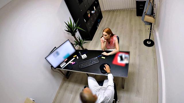 LOAN4K. Red-haired goddess with perfect big boobs fucks for a loan