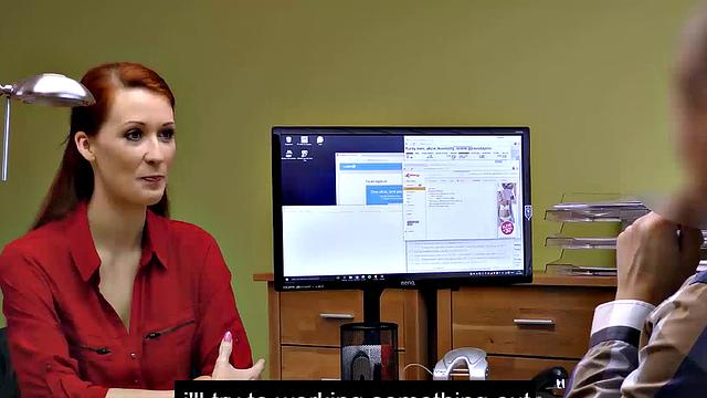 LOAN4K. Red-haired goddess with perfect big boobs fucks for a loan