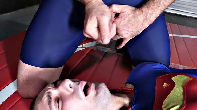 Cosplay stud barebacked by big cock wrestler