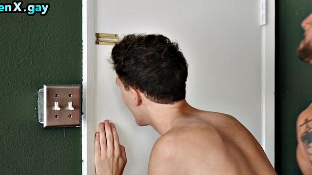 Manly jock bareback fucks skinny after shower