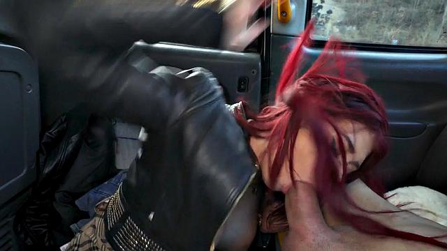 19yo ginger cab bae fucked in POV by big white cock