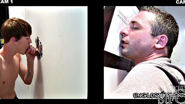 Gloryhole straight fooled by lips