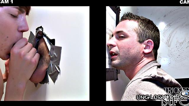 Gloryhole straight fooled by lips