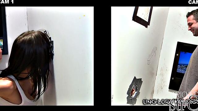 Gloryhole straight fooled by lips