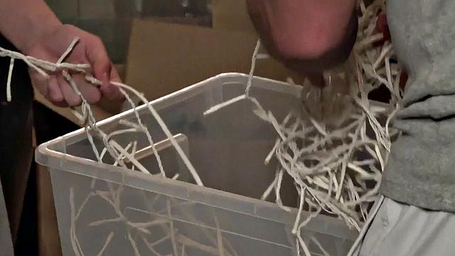 Daddy barebacked by skinny 21yo BF in stockroom