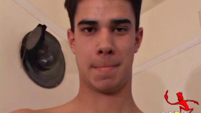 Dawson finds a magazine in the bathroom and proceeds to pleasure himself. A few minutes of determined stroking end with two explosive shots.