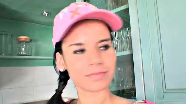 Hairy teen blows old man cock