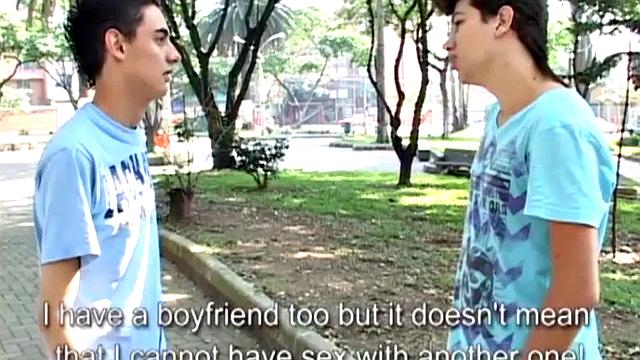 These two skinny and smooth Latin twinks hook up in the park and soon make their way indoors for some private fun. In bed, the horny boys are quick to get naked, as they make out with each other.