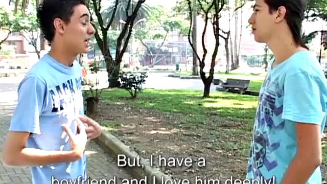 These two skinny and smooth Latin twinks hook up in the park and soon make their way indoors for some private fun. In bed, the horny boys are quick to get naked, as they make out with each other.