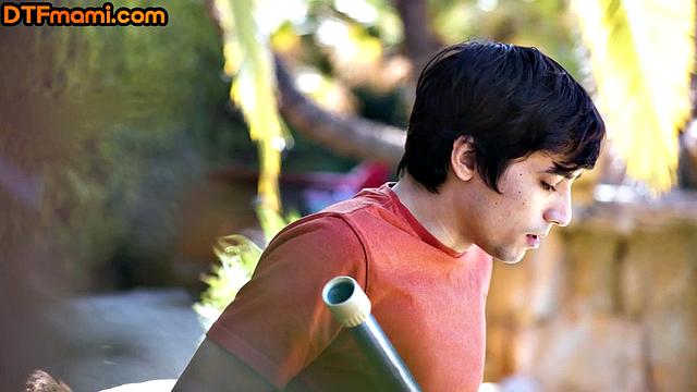 Big-titted hairy MILF riding stepson