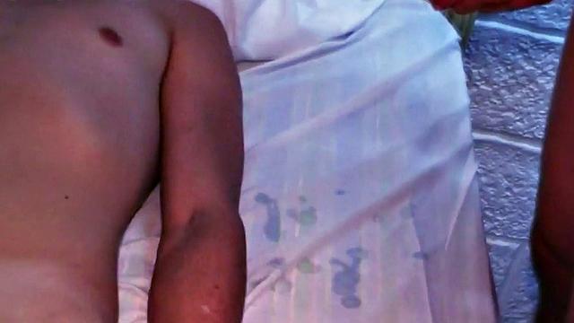 Army dude and buddy take turns deepthroating and cumming in a wild 3some