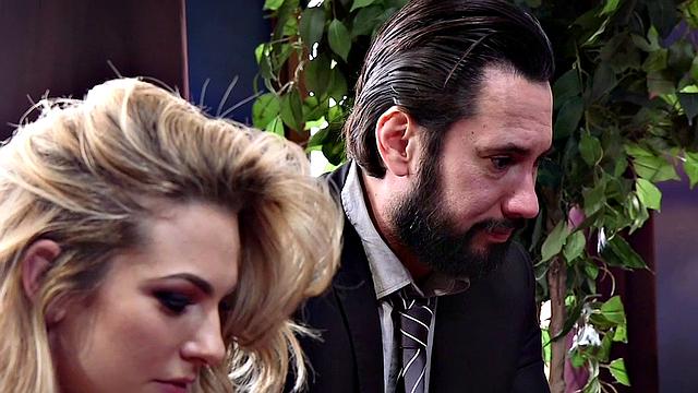 Busty bondage submissive fucked anally in kinky threesome