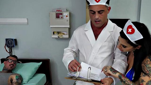 Bisex foursome with alternative nurses and two dudes