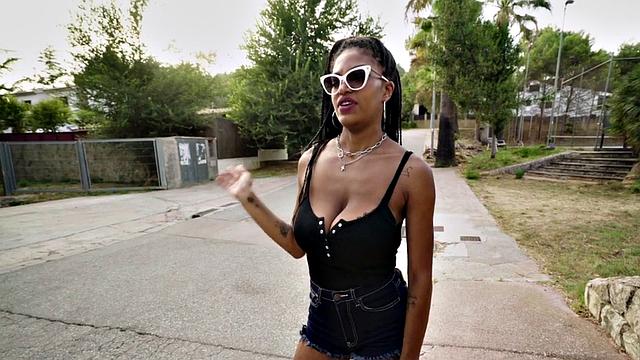 Watch Tina with massive jugs get pounded hard for cash in public for a smiley facial