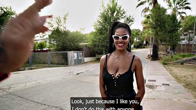 Watch Tina with massive jugs get pounded hard for cash in public for a smiley facial