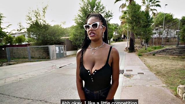 Watch Tina with massive jugs get pounded hard for cash in public for a smiley facial