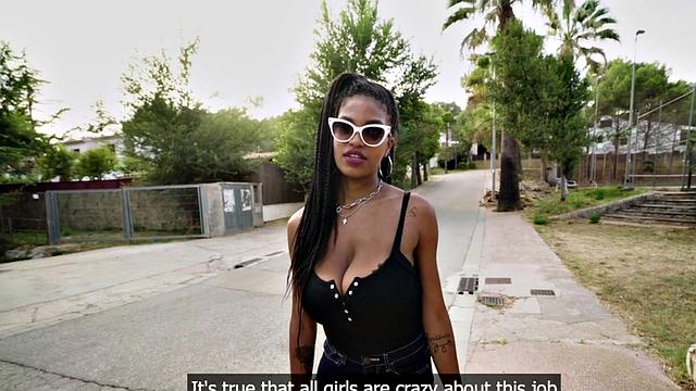 Watch Tina with massive jugs get pounded hard for cash in public for a smiley facial