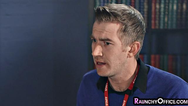 Busty ladyboss spreading her legs for intern