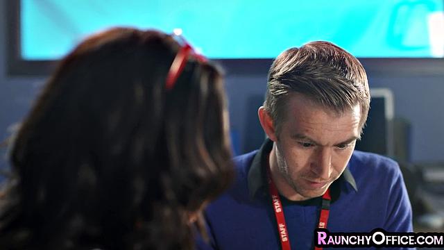 Busty ladyboss spreading her legs for intern