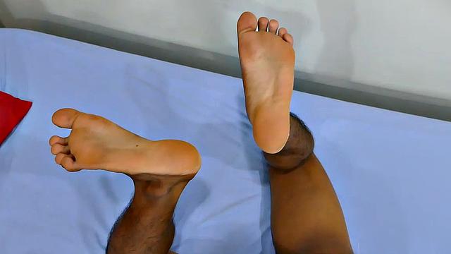 Rizal and his Asian boy feet are perfect in every way. Sexy lean body, cute face, and big dick. Rizal teases you and shows off his perfection by stripping naked and rubbing his cock head on his smooth soles.