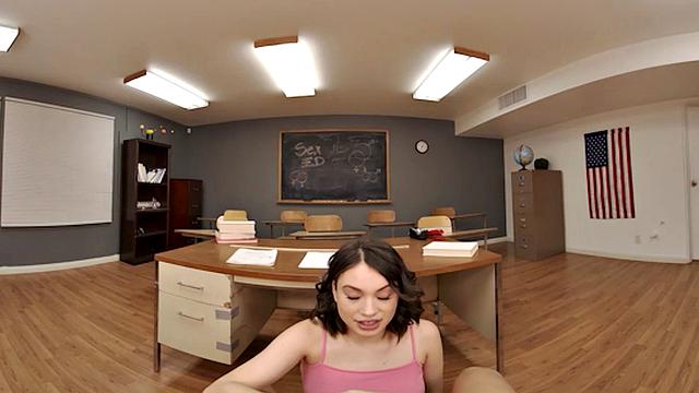 Sexy student Liv Wild wants to learn sex with a hands-on approach