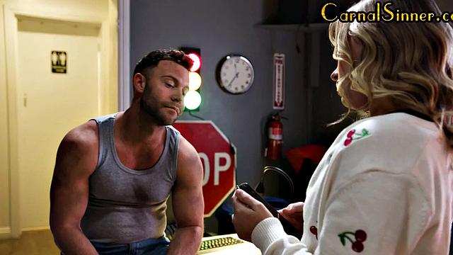 Bigbooty babe doggystyled by mechanic after deepthroat