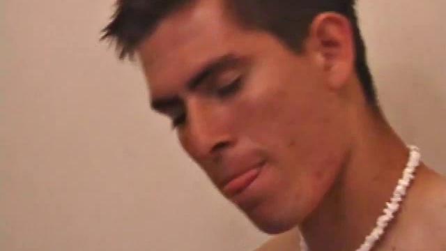 Another fresh-faced newbie, Veneco, makes a lasting first impression as he strips out of his clothes and really gets into jacking off in front of the camera. Veneco is eager to please and pumps out a nice load of warm cum.