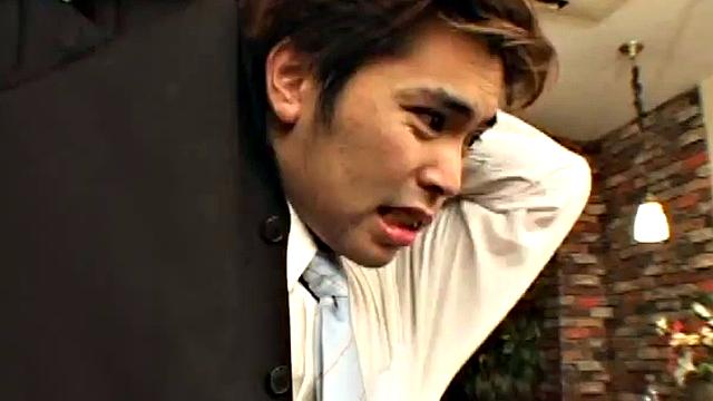 Busty Japanese teen sucks a dick