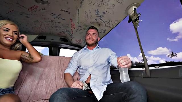 Straight amateur picked up to fuck in piblic van outdoor