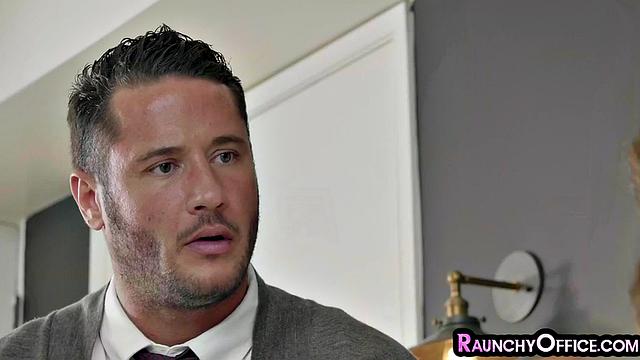 Geeky office slut rammed by boss