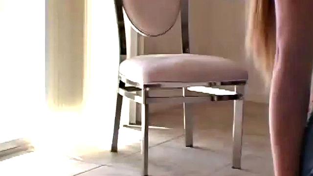 Pigtailed blond teen showing her big tits