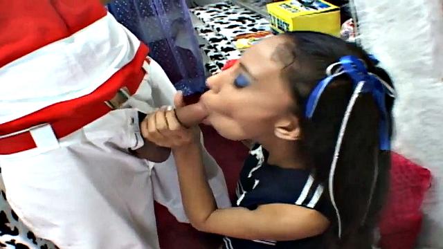 Hot Brunette Blowjob and Fucking Slut on Van