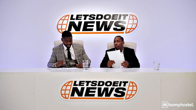 Ведущая прогноза погоды отдается двум черным хуям на диване