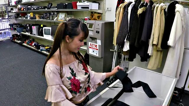 Big-titted Asian babe gets pounded from behind and takes a facial in POV