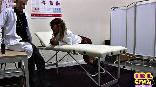 College uniform 21yo slut 3way fucked at doctor's infirmary