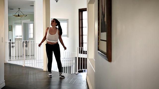 Busty maid drilled after cleaning the house