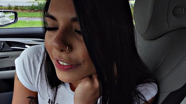 Helping out a Latina with a shaved pussy in need of some help