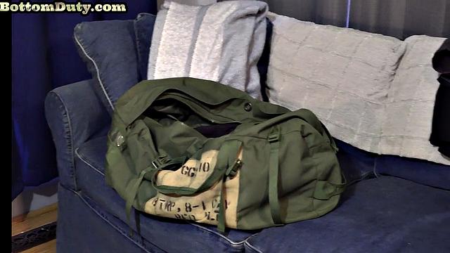 Bald army officer's Gaping Asshole