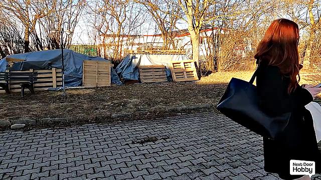 Horny Slut Masturbates In Car And Sticks A Carrot In her Pussy