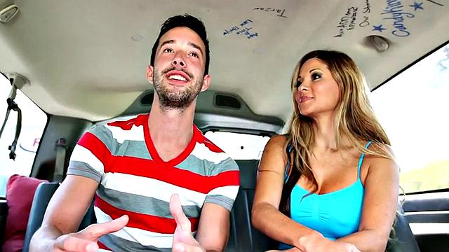 Blindfolded gay mouth sucked, str8 cums in outdoor van