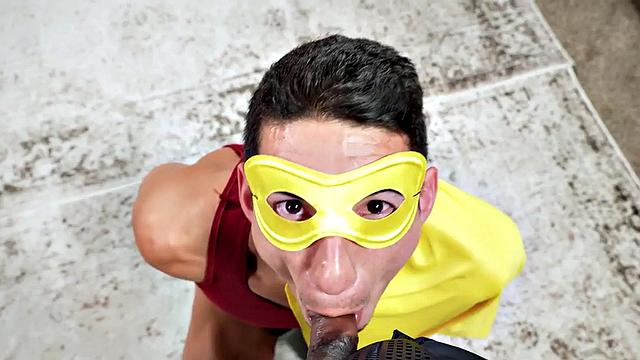 Mesmerized cosplay stud fucked in greedy asshole